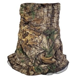 Realtree Camo‎ One Piece Swimdress Strapless Ruched Ruffle Swimsuit Sz 12 C677